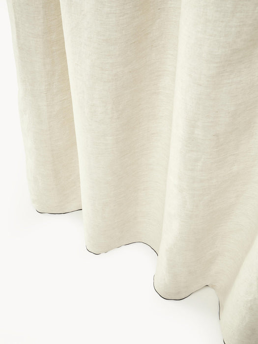 Eleonara Light-Filtering Linen Rod Pocket Curtains, Set of 2, W 145 cm