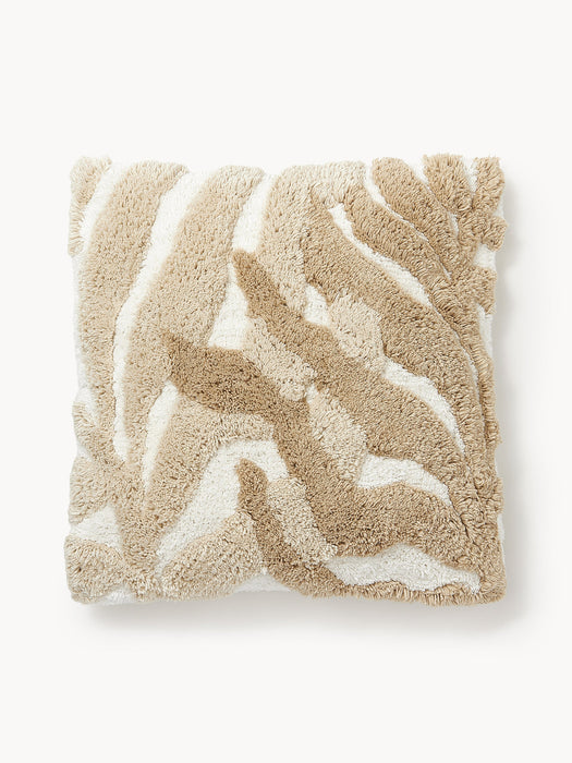 Sela Cotton Cushion Cover with Tufted Plant Motif
