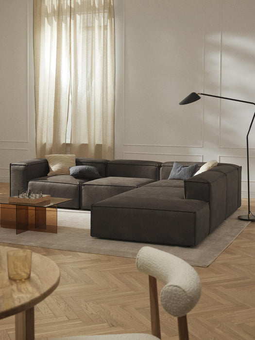 Lennon Modular Leather Corner Sofa (4-seater)