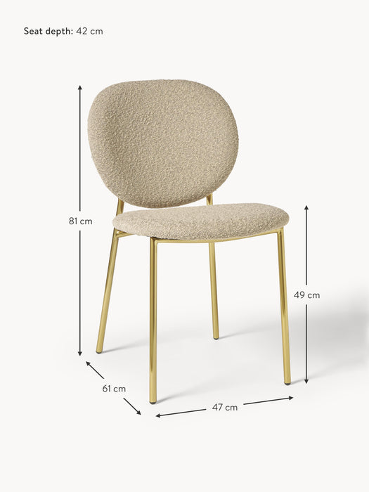 Upholstered Boucl Dining Chairs Ulrica Set of 2