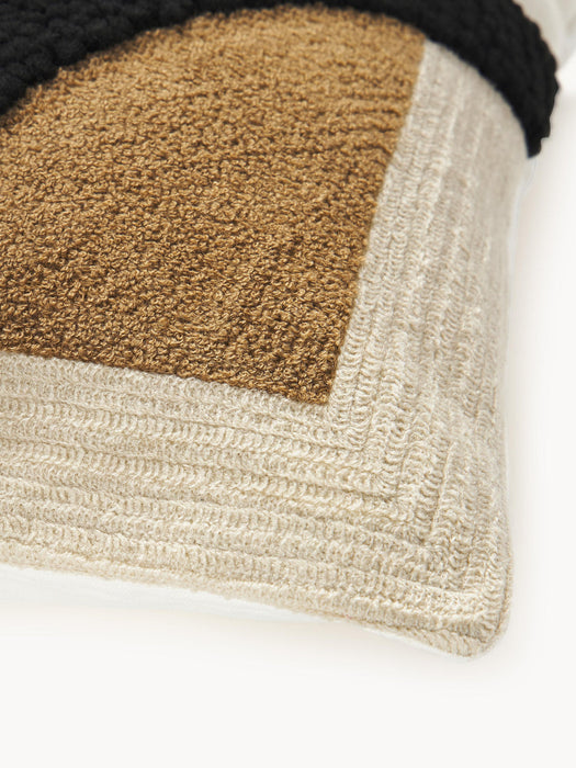 Reza Embroidered Cotton Cushion Cover with a High-Low Structure