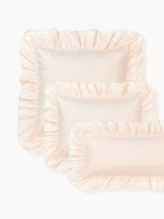 Washed Cotton Percale Pillowcase Louane with Ruffles