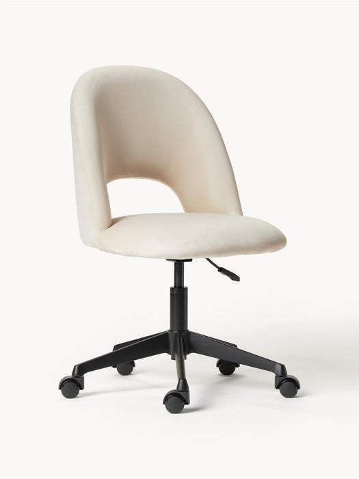 Rachel Velvet Desk Chair, Height-adjustable