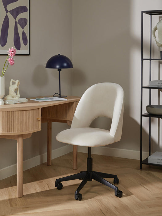 Rachel Velvet Desk Chair, Height-adjustable