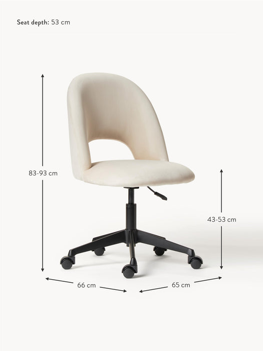 Velvet Desk Chair Rachel Height-adjustable
