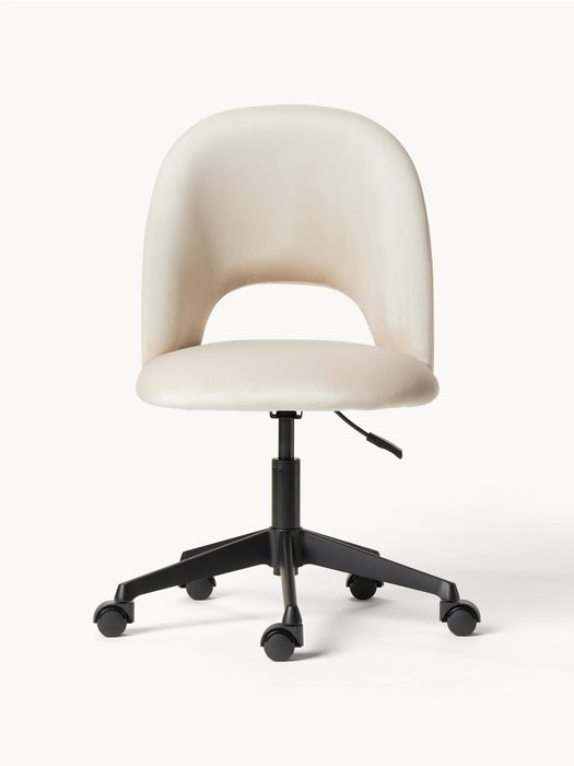 Rachel Velvet Desk Chair, Height-adjustable