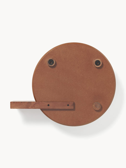 Round Wall Mirror Sandro with Wooden Shelf