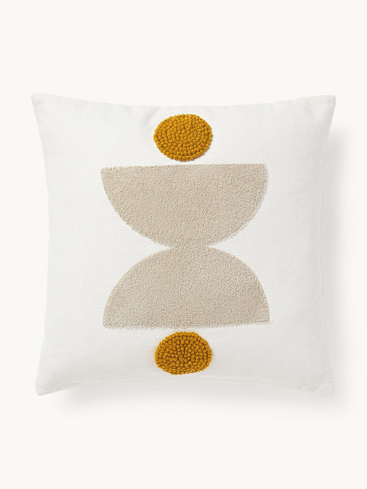 Izad Embroidered Cotton Cushion Cover with a High-Low Texture