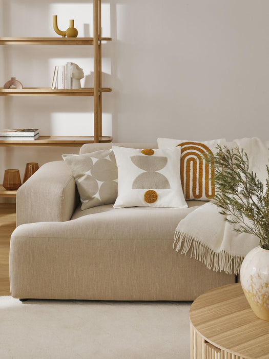Izad Embroidered Cotton Cushion Cover with a High-Low Texture