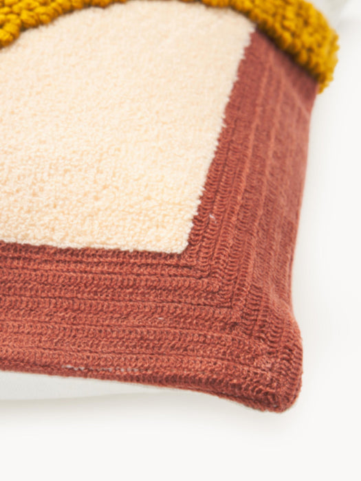 Reza Embroidered Cotton Cushion Cover with a High-Low Structure