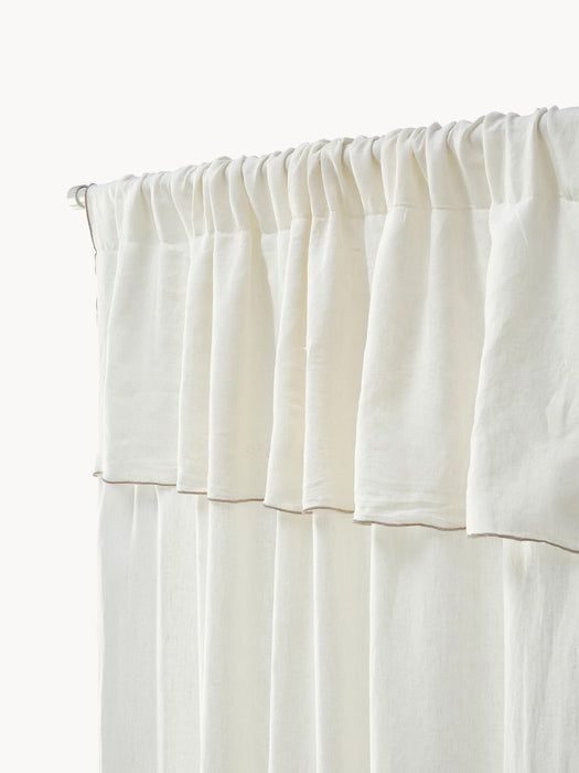 Eleonara Light-Filtering Linen Rod Pocket Curtains, Set of 2, W 145 cm