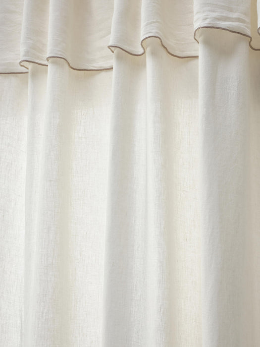 Eleonara Light-Filtering Linen Rod Pocket Curtains, Set of 2, W 145 cm