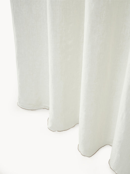 Eleonara Light-Filtering Linen Rod Pocket Curtains, Set of 2, W 145 cm