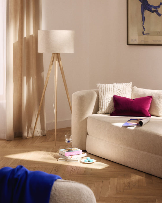 Solid Wood Tripod Floor Lamp Jake