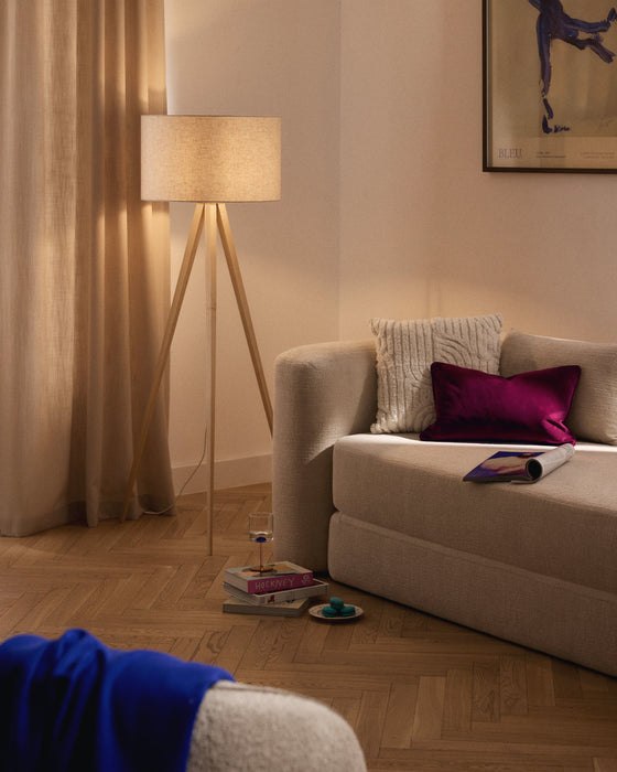 Solid Wood Tripod Floor Lamp Jake