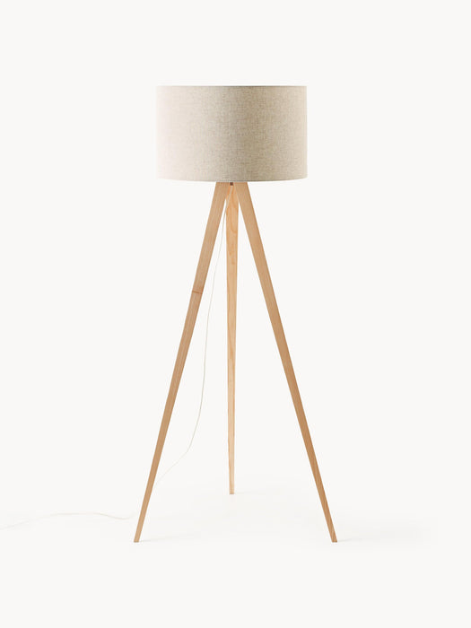 Jake Solid Wood Tripod Floor Lamp