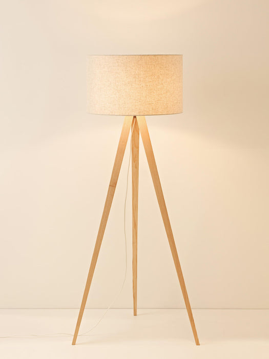 Jake Solid Wood Tripod Floor Lamp