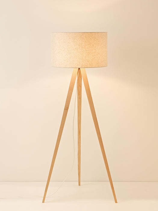 Solid Wood Tripod Floor Lamp Jake