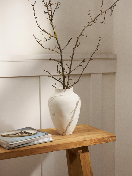 Latona Marble Effect Handmade Vase, H 30 cm