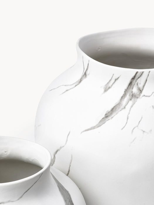 Latona Marble Effect Handmade Vase, H 30 cm