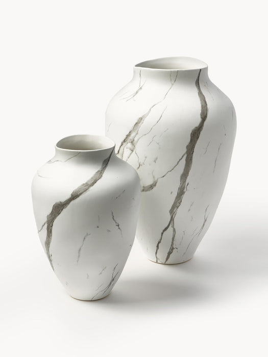 Latona Marble Effect Handmade Vase, H 30 cm