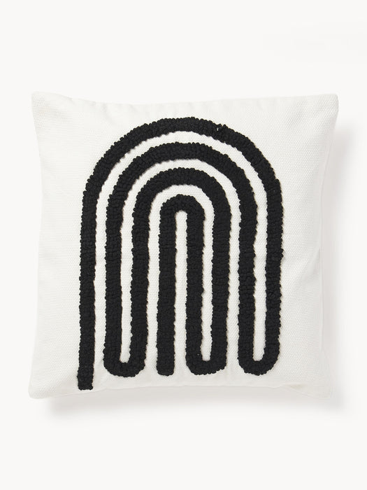 Embroidered Cotton Cushion Cover Vahid with a High-Low Texture