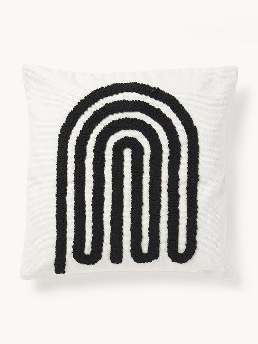 Vahid Embroidered Cotton Cushion Cover with a High-Low Texture