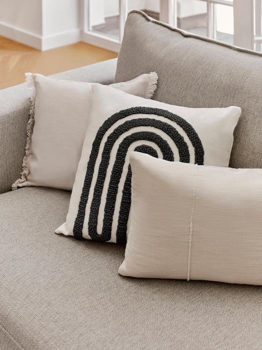 Embroidered Cotton Cushion Cover Vahid with a High-Low Texture