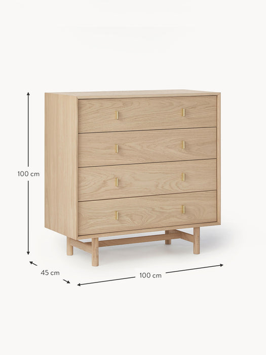 Oak Wood Chest of Drawers Diana