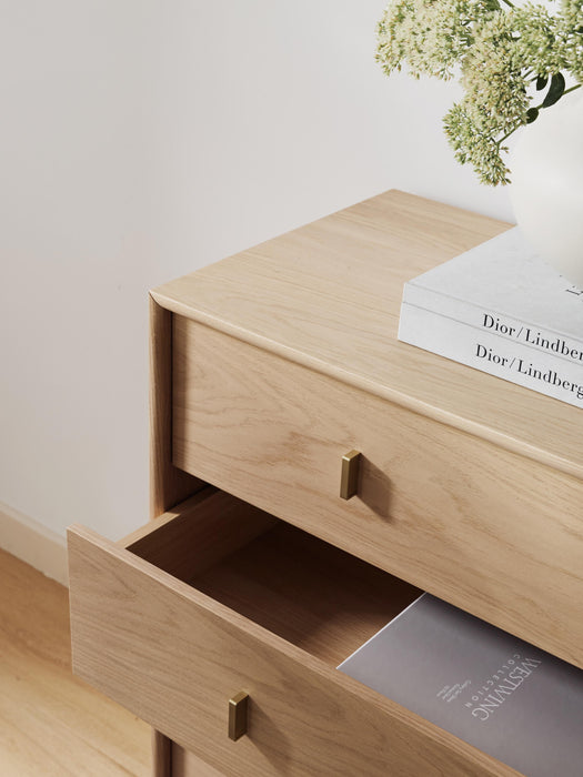 Oak Wood Chest of Drawers Diana