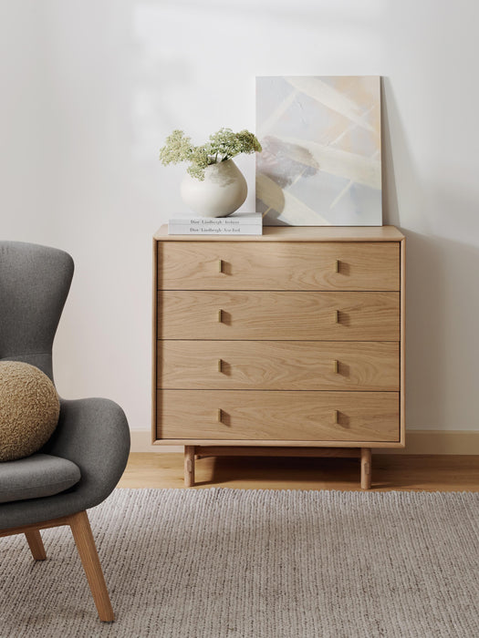 Oak Wood Chest of Drawers Diana