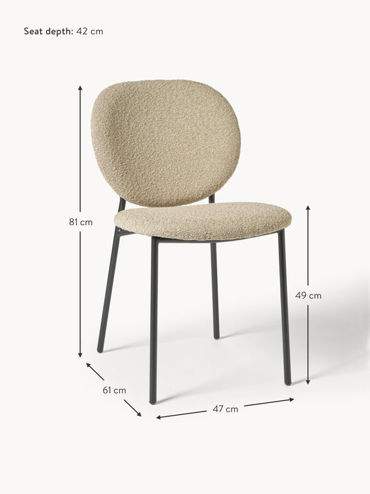 Upholstered Boucl Dining Chairs Ulrica Set of 2