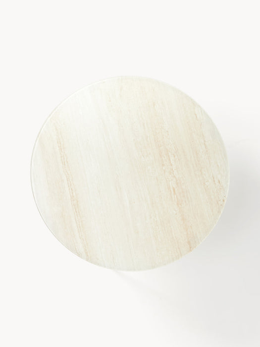 Antigua Round Coffee Table with Travertine Effect Glass Top