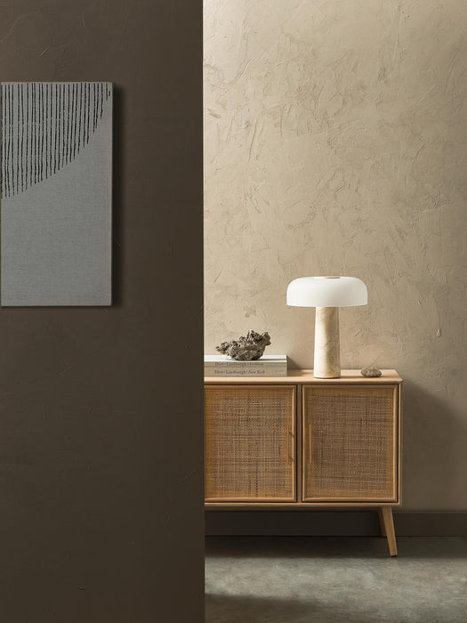 Table Lamp Carla with Travertine Base