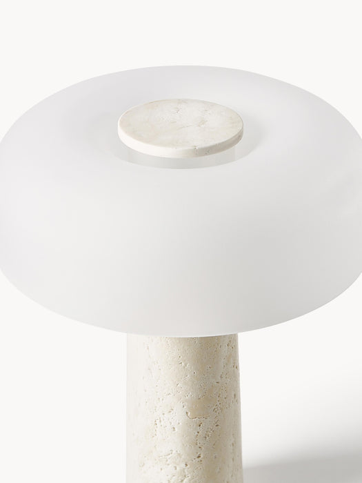 Table Lamp Carla with Travertine Base
