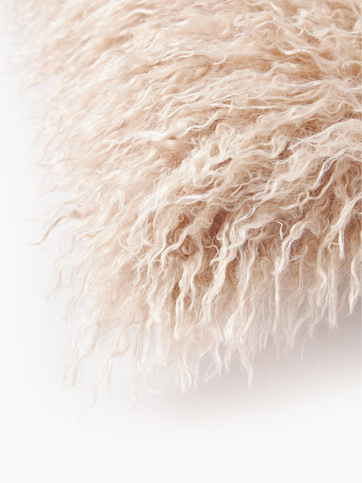 Morten Fluffy Faux-Fur Cushion Cover, Curled