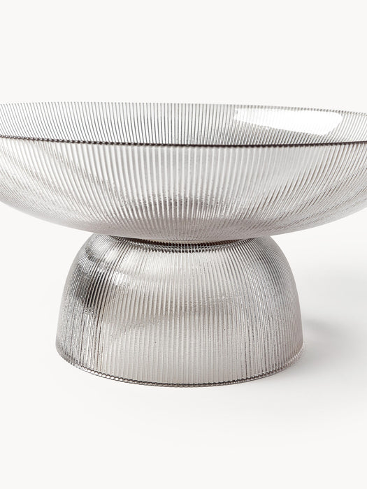 Glass Bowl Lija with A Ribbed Surface