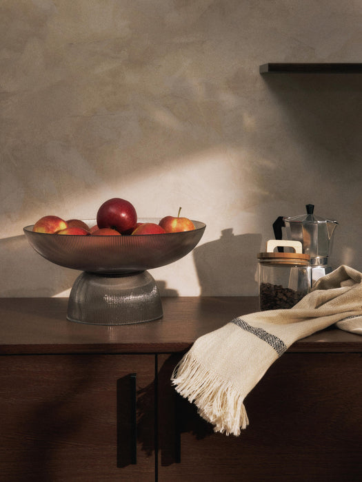 Glass Bowl Lija with A Ribbed Surface