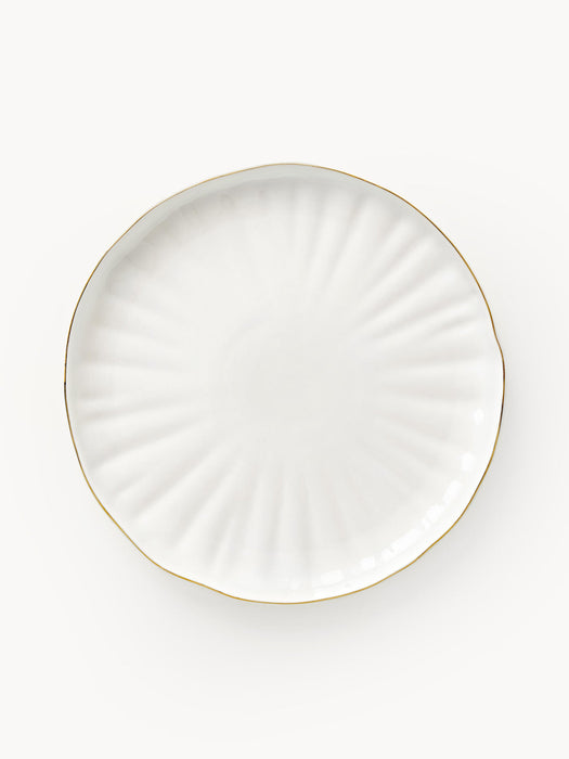 Sali Porcelain Tableware Set with Embossed Pattern, 4 People, Set of 12