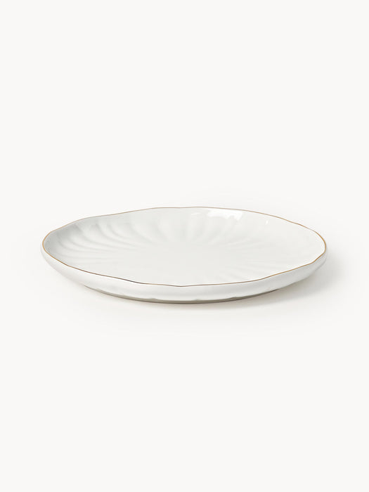 Sali Porcelain Tableware Set with Embossed Pattern, 4 People, Set of 12