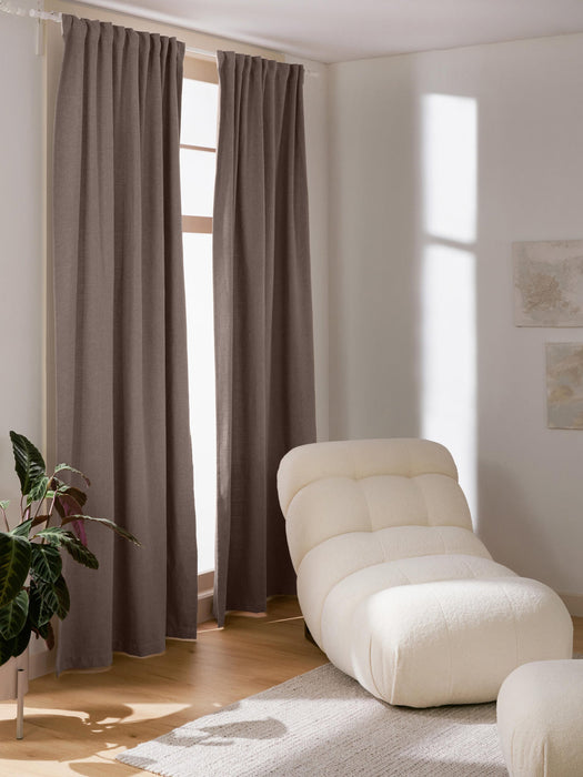 Jensen Opaque Multi-Band Curtains, Set of 2, W 130 cm