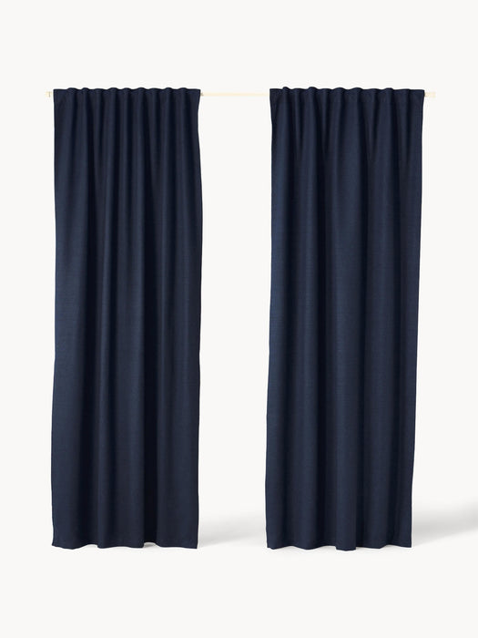 Jensen Opaque Multi-Band Curtains, Set of 2, W 130 cm