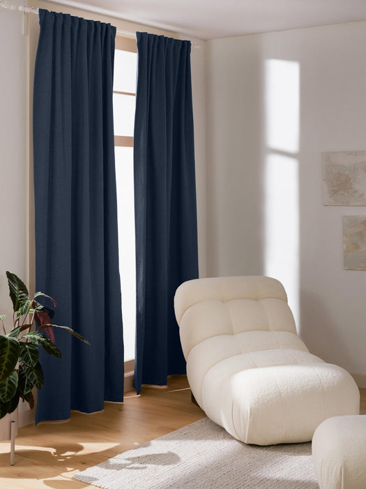 Jensen Opaque Multi-Band Curtains, Set of 2, W 130 cm