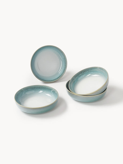 Havana Soup Plates with Reactive Glaze, Set of 4
