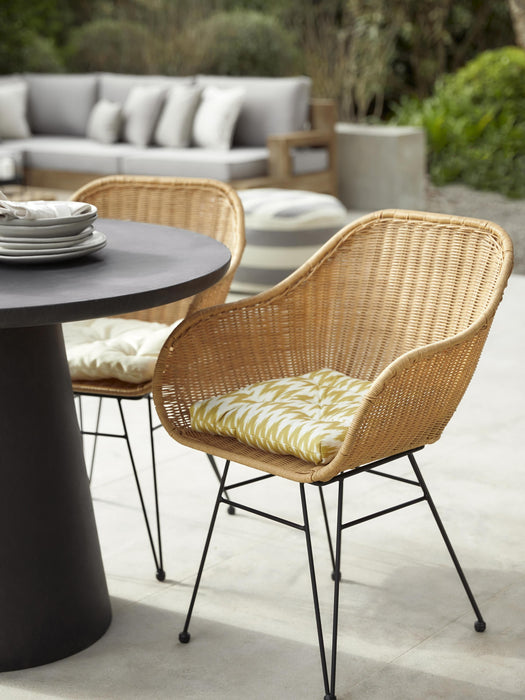 Outdoor Seat Cushion Maillot with Ikat Pattern