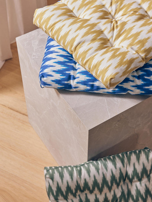 Maillot Outdoor Seat Cushion with Ikat Pattern