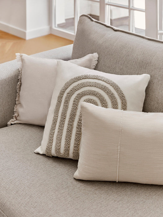 Terre Hand-Woven Cushion Cover with Decorative Seam
