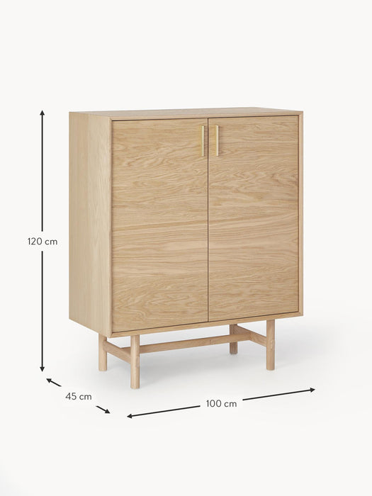 Oak Wood Highboard Diana