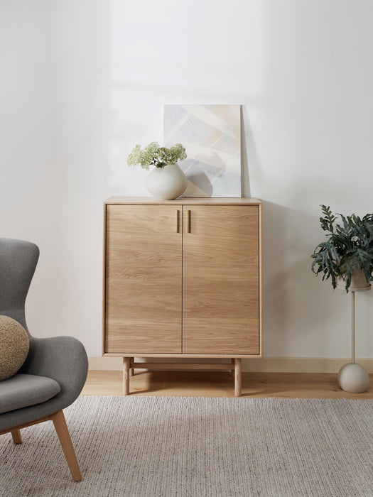 Oak Wood Highboard Diana