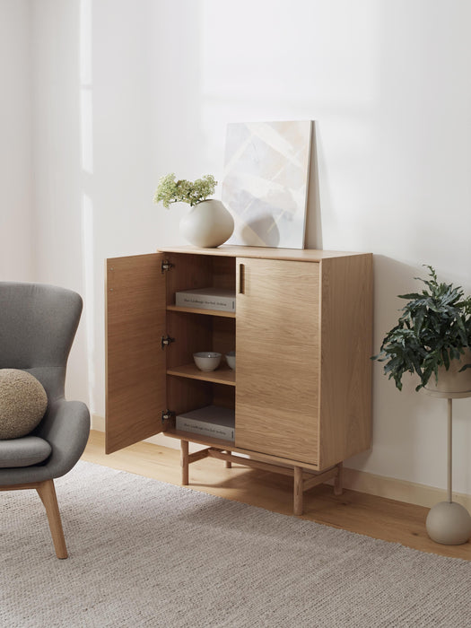Oak Wood Highboard Diana